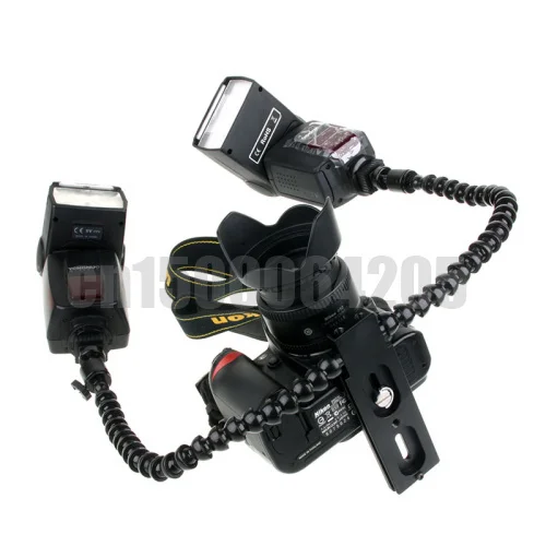 Гибкий Держатель с двумя кронштейнами и двумя Кронштейн для вспышки для макросъемки для D610 D7100 D7200 D600 D5100 D5200 D750 D3100 D3200 DSLR Камера