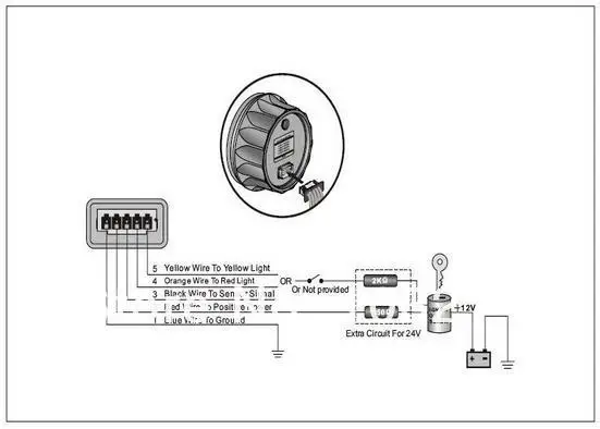 KUS DN85mm черный/белый Тахометр 0-6000 об/мин для дизельного двигателя(PN: KY07000/KY07101