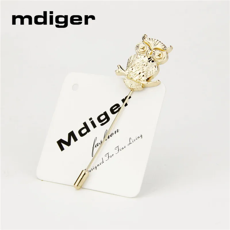 

2016 Hot Sale Novelty Owl Brooch Gold-plated Long Needle Alloy Pins Men Exquisite Animal Men's Lapel Pins Size 9.5*2.5 cm