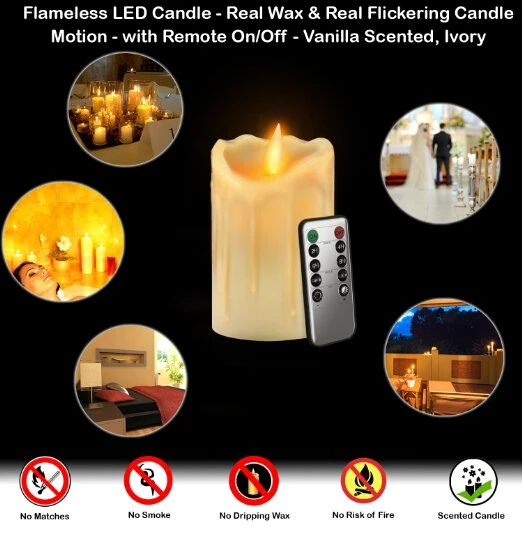 Беспламенная Светодиодная свеча капля настоящий воск и настоящая Мерцающая