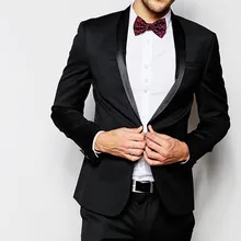 Индивидуальный заказ Для мужчин костюмы с брюками Slim Fit смокинги Черный Нарядные Костюмы для свадьбы для Для мужчин женихов Для мужчин best человек Жених костюм смокинг