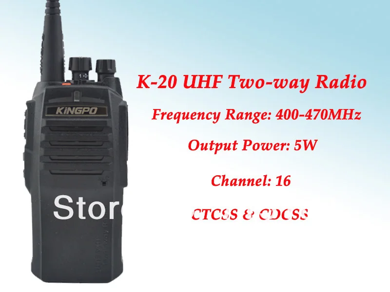 KINGPO K-20 UHF 400-480 MHz 5 ватт 16 канальный Коммерческая портативная рация