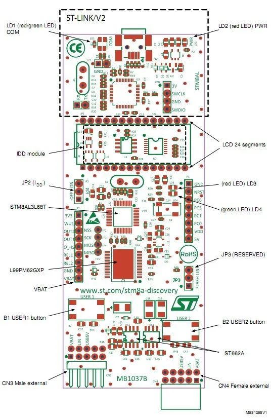 STM8A-DISCOVERY комплект обнаружения для STM8A автомобильной серии-с STM8AF5288 и STM8AL3L68 MCUs