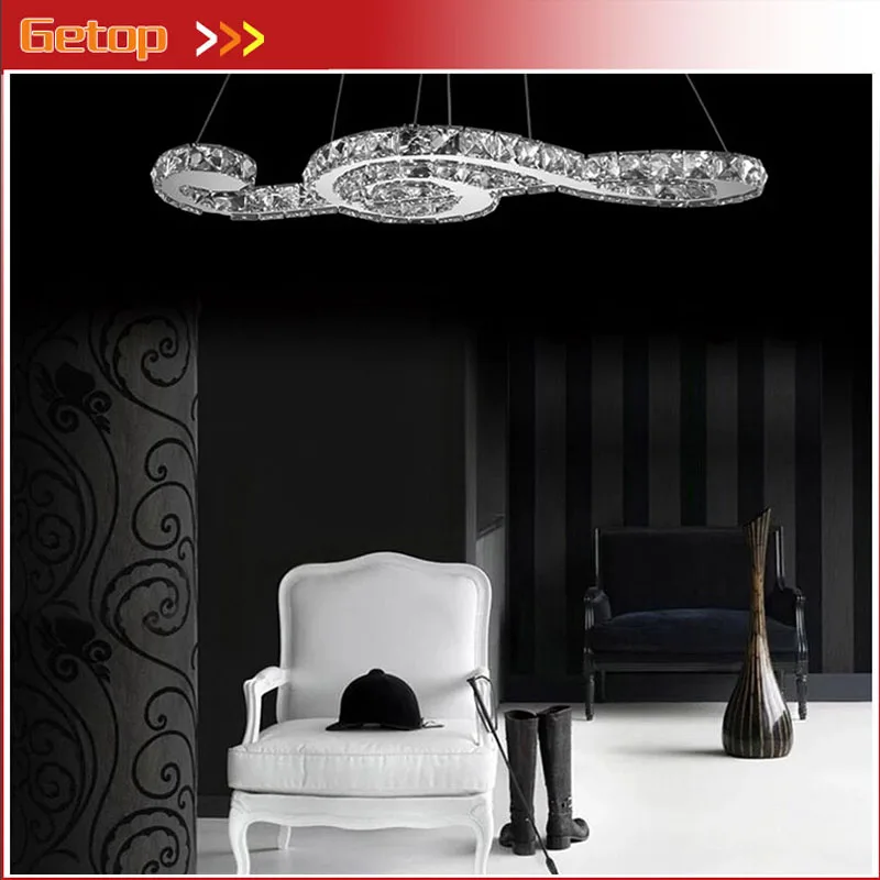 ZX Crystal LED Pendant Lamp Creative Lustre Musical Note LED Chip Suspension Light Fixtures Restaurant Sitting