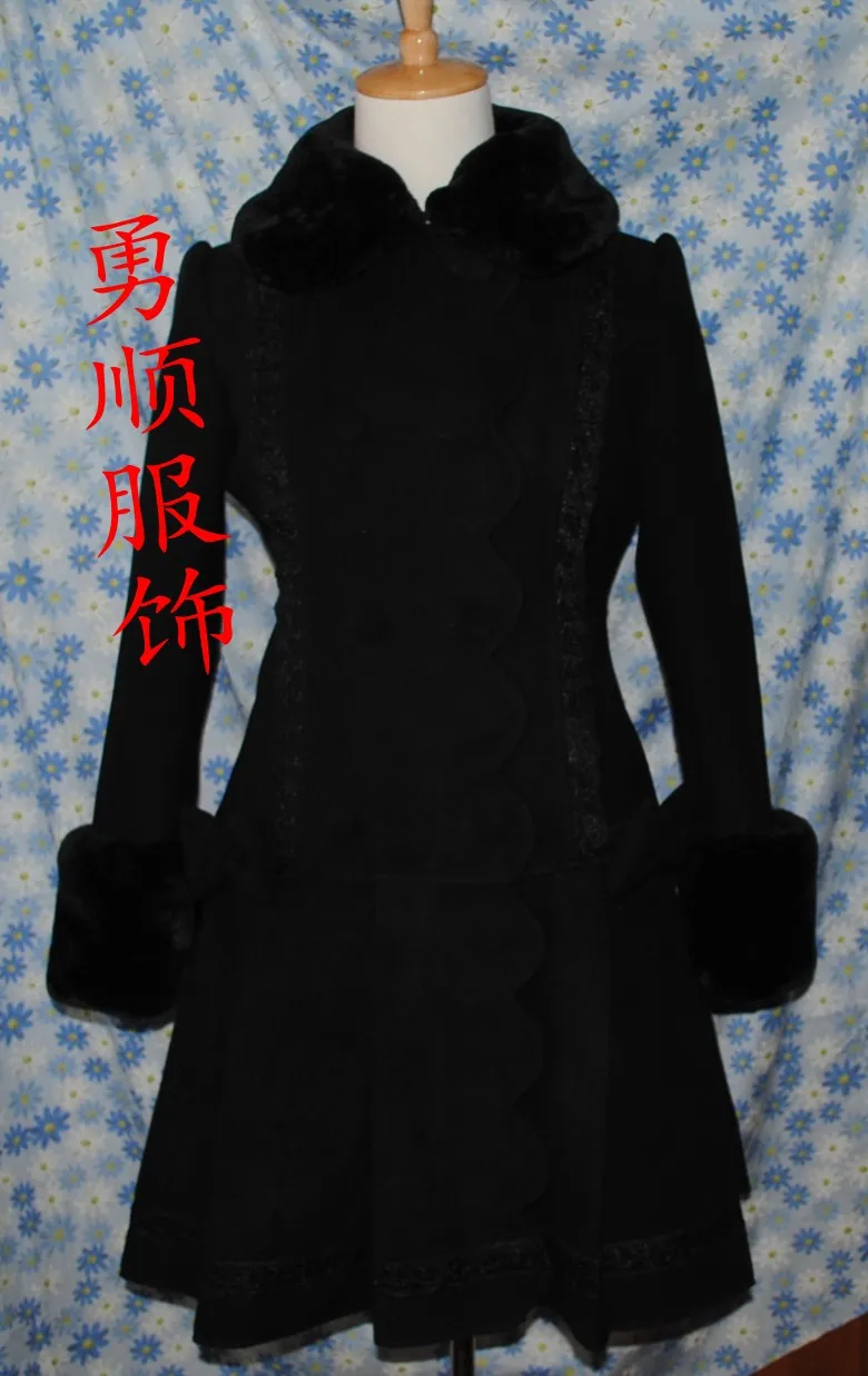 Милое пальто принцессы Лолита милое японское шерстяное зимнее милое пальто в стиле Лолита зимние пальто для девочек Брендовое длинное зимнее пальто