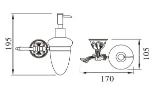 Античная бронза латунь покрытие Мыло Диспенсер/Аксессуары для ванной комнаты Мыло диспенсер ab011b