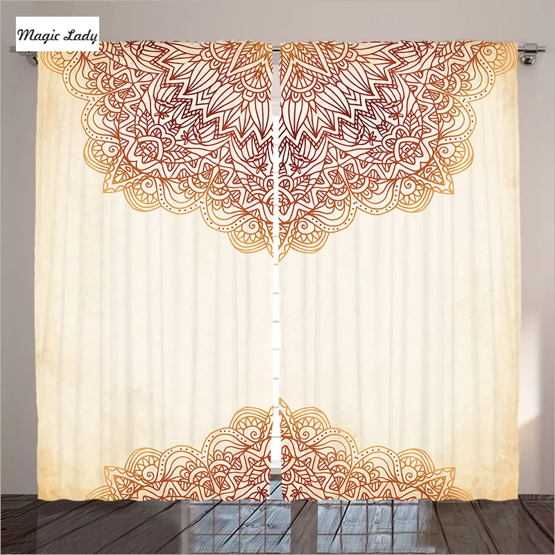 Drapes Curtains Living Room Bedroom Artistic Oriental Vintage Ornate