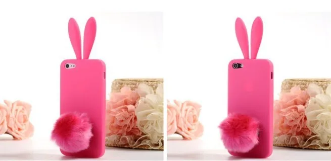 Bunny Rabbit Ears Plush Tail Case For iPhone (1)
