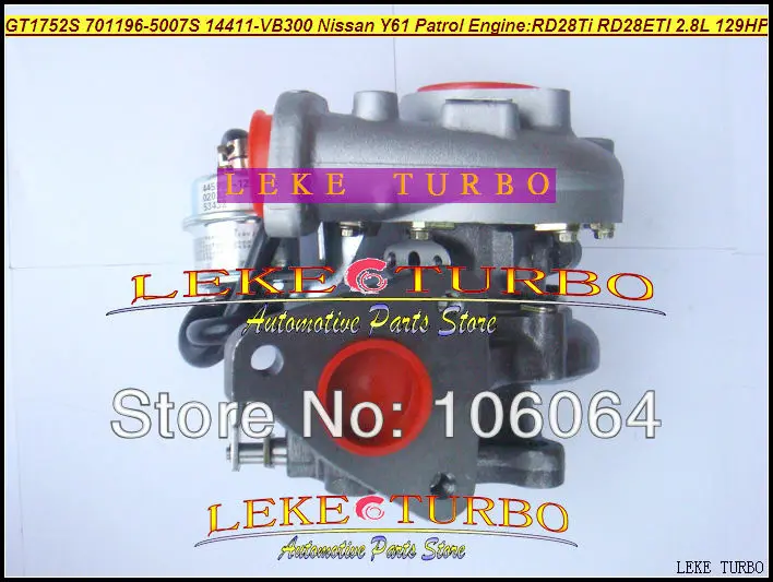 GT1752S 701196-5007S 14411-VB300 NISSAN Y61 PATROL RD28Ti RD28ETI 2.8L RD28T 129HP turbocharger (1)