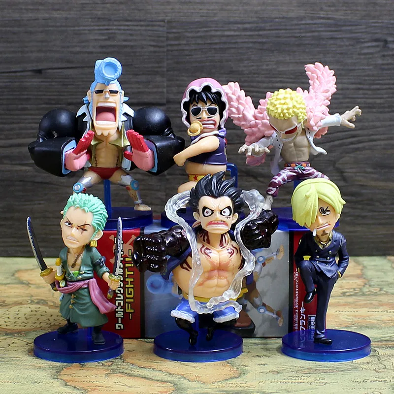 

6pcs/lot PVC Anime One Piece Action Figure Toys, 7-8cm Cute Luffy Chopper Zoro Figures Model, Toy For Children, Anime Briqnuedos
