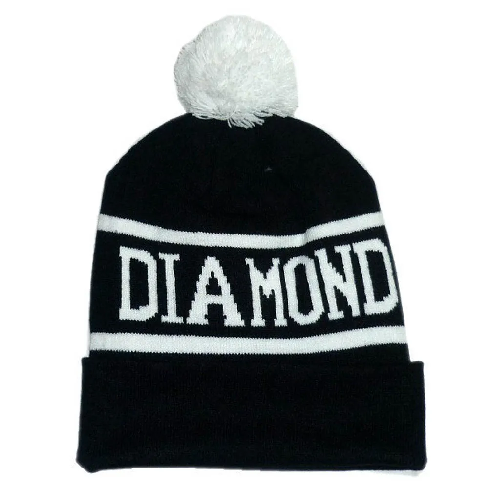 

2016 New Diamond Knitted Beanie For Men And Women Bonnet Skullies & Beanies Winter Hats Pompon Toucas