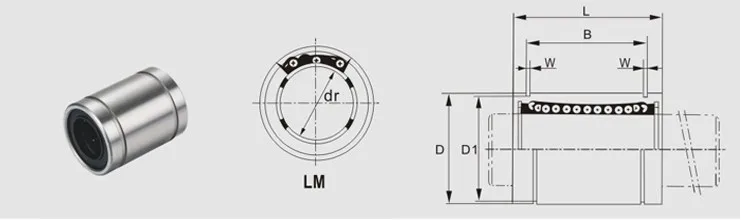 50 шт./лот LM25UU шарикоподшипник линейного движения подшипники линейные втулки 25x40x59 мм ЧПУ части для 3D принтер