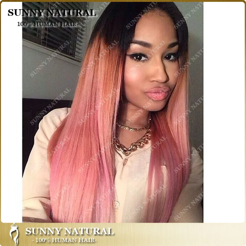 Brazilian Pink Ombre Lace Front Human Hair Wigs Human Hair Wigs