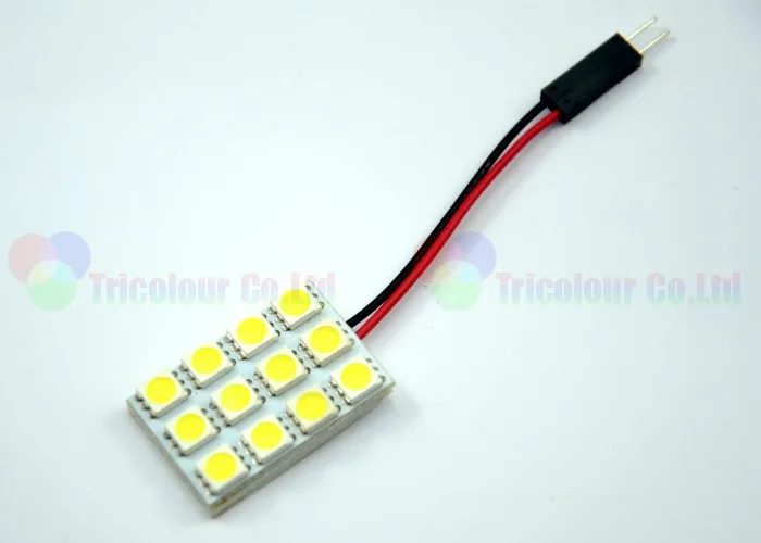 AutoEC купол led 12 SMD 5050 Интерьер автомобиля крыши чтение купольный светильник 12 V белого и синего цвета с гирлянда T10 Ba9s 100X# LL09