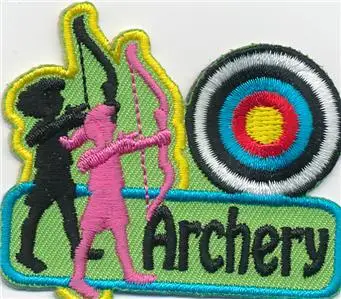 Girl black ARCHERY GIRLS Bow Arrow Class Patches Crests Badges GUIDES SCOUT 3-3