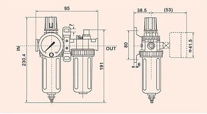 SFC-200 SFC-400 Пневматический воздушный фильтр-регулятор смазки BSP