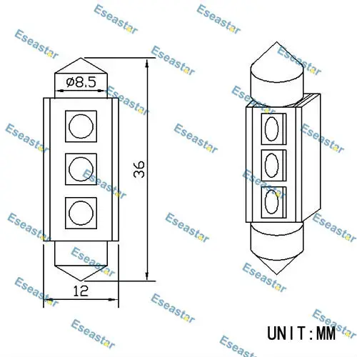 ESEASTAR-C5W-3-LED-SMD5050-36MM-SIZE-SINK