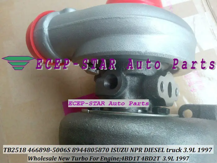 TB2518 TB25 466898-5006 S 8944805870 turbo подходит для ISUZU/W4/W5500 дизельного грузовика 4BD2T 4BD1T 3.9L 1988-97 турбина турбонагнетателя