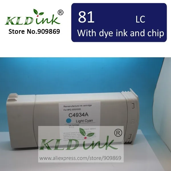Совместимость HP81 c4934a Light Cyan Картридж для designjet 5000 5500 принтера