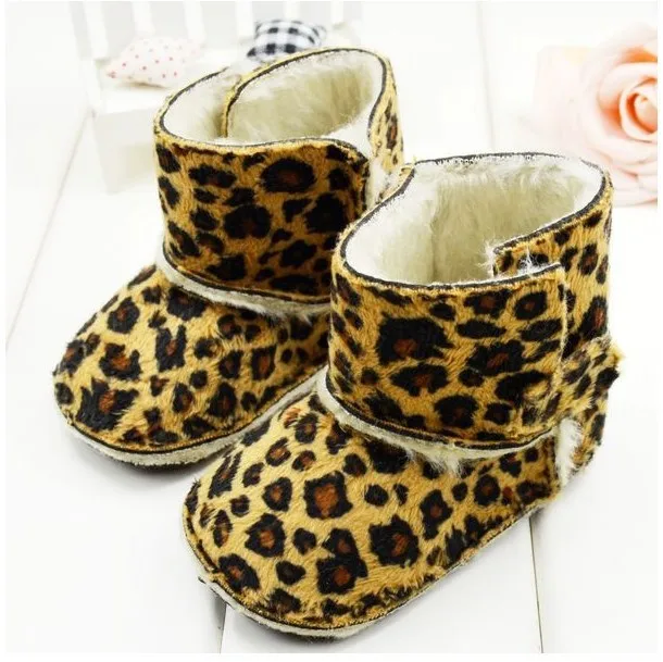 Розничная Новые Обувь для девочек зимние Утепленные зимние Обувь для младенцев Leopard для Детские зимние штаны теплые мягкие малышей Младенцы Обувь