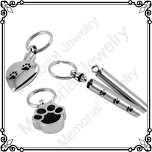 MJD8309 Hot Sale Stailess Steel Three Set Of Paw Pets Cremation Urn Key Chains Pendants Jewelry Keepsake Ashes