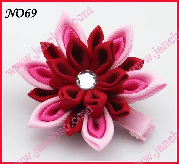 Новые 280 шт. " два слоя Kanzashi цветок заколки моды девушка Bow заколки
