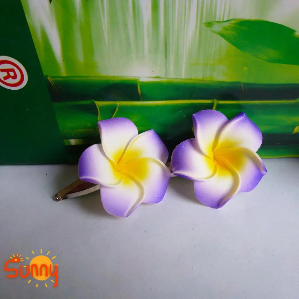 50 Красный Пена Гавайская Плюмерия цветок Frangipani цветы свадебные зажим для волос 4.5 см