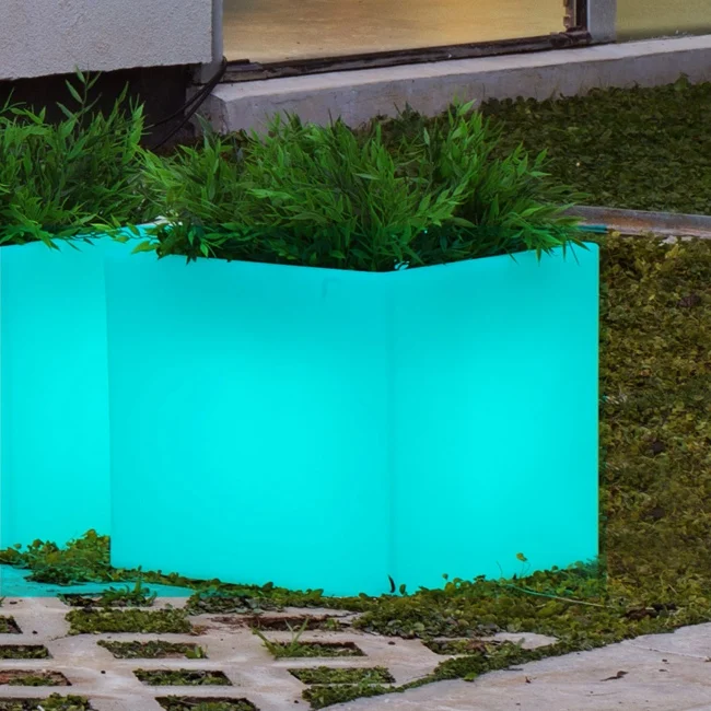 Skybess освещенный квадратный цветочный горшок с подсветкой светодиодный светящийся кашпо Прямая с фабрики наружная мебель 1 шт