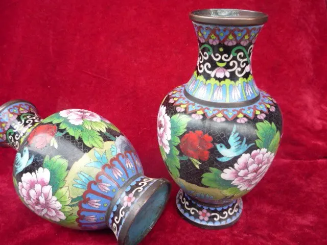 Редкие коллекционные Cloisonne вазы \ ручная работа \ Украшение \