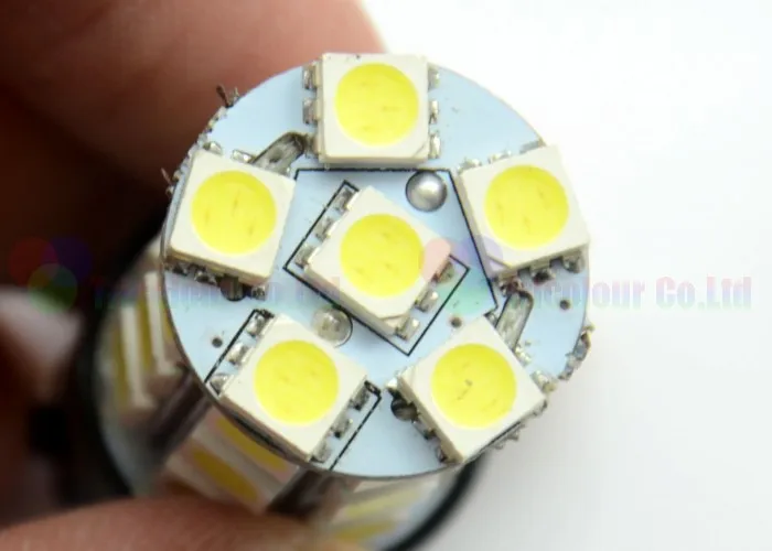 Autoec автомобиля Фары заднего хода LED автолампы T20 W21W W21/5 Вт 7440 7443 27 LED SMD5050 195lm синий желтый красный белый 50 шт.# ld06