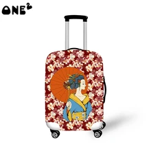 2016 ONE2 Design kimono woman pattern cover apply to 22,24,26 inch protective japanese custom printed luggage cover
