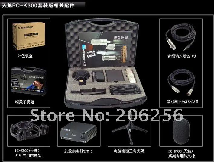 В штучной упаковке Takstar PC-K300 профессиональный конденсаторный микрофон набор Запись микрофон вокальная система все в одном