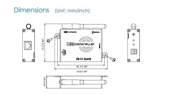 Wi-Fi LED контроллер; можете использовать его на iPhone или iPod контроллер противоречивые LPD6803, WS2801, TM1809 мечты цвета полоса, DC5-24V вход