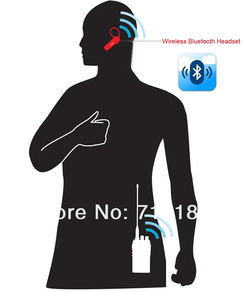 Bluetooth рация UHF 400-470 мГц 16CH 4 Вт встроенный модуль Bluetooth Портативный двусторонней радиосвязи с беспроводная гарнитура Bluetooth