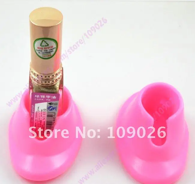 20 штук розовый Дизайн ногтей Лаки польский салон Дисплей бутылка Резина подставка держатель# na943