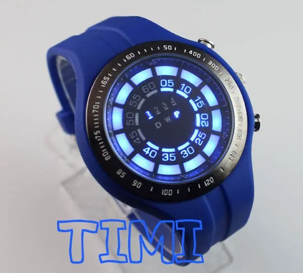TVG Shark Blue Binary LED Watch Mens Sport Diving Digital Wrist Watch 2012 NEW