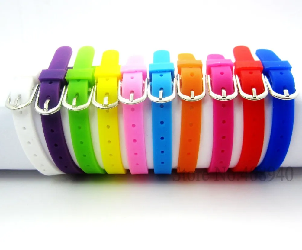 8 мм индивидуальный силиконовый браслет браслеты разных цветов(100 шт./лот) DIYaccessories Fit Slide Letter/Slide Charms LSBR09* 100