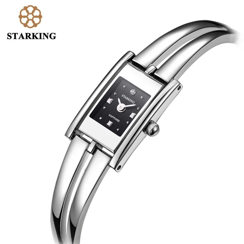 STARKING Роскошные брендовые Модные женские кварцевые часы золотой браслет часы ретро роскошный дизайн прямоугольник простые наручные часы BL0258