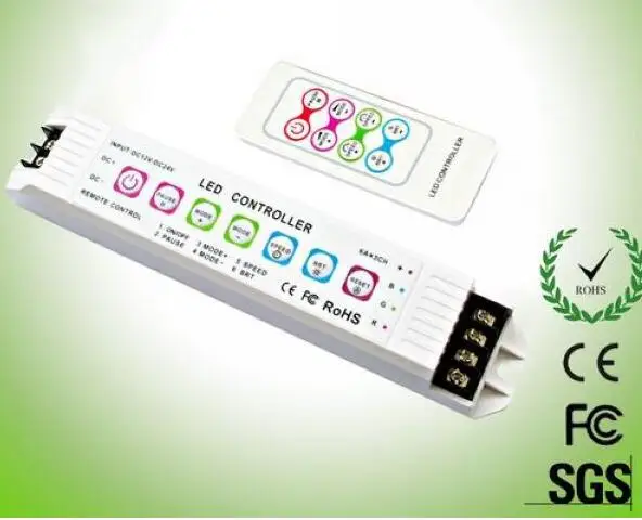 DC12-24V RGB LED контроллер 6A* 3CH RGB РФ удаленного контроллера LED контроллер для RGB полосы