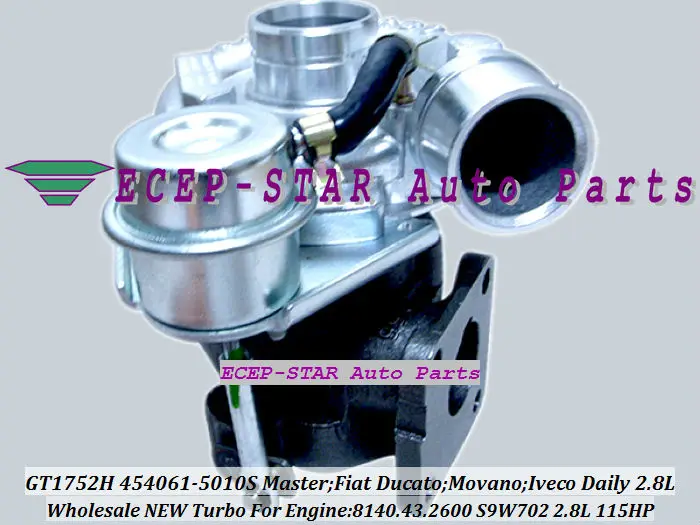 GT1752H 454061-5010S for FIAT DucatoII Renault Master II 2.8L TD 8140.43 S9W700 Turbo