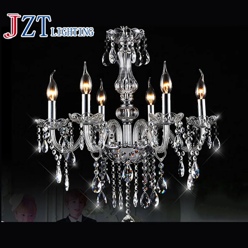 M Best Price European Gold crystal Large chandelier 6 Arm Luxury Modern  Gold transparent K9 Crystal