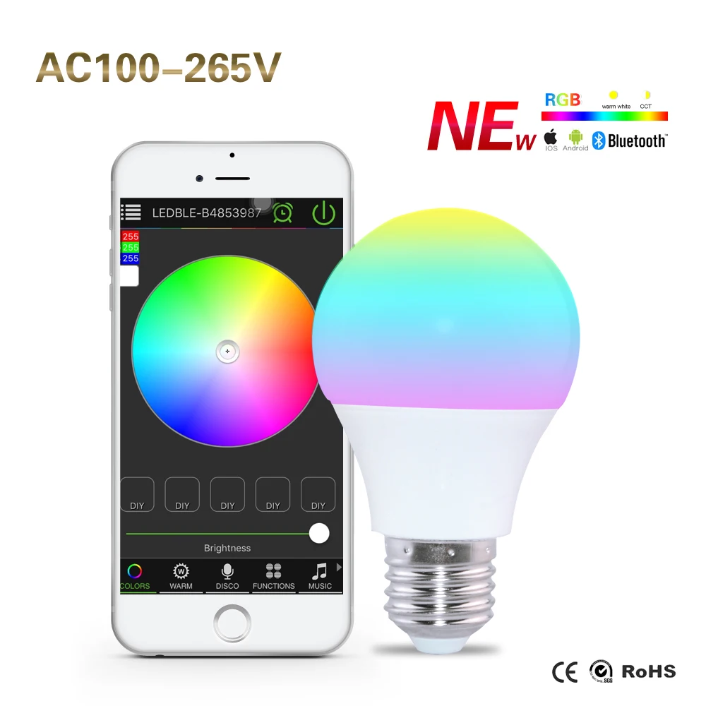 

E27 RGBW Dimmable Bulbs Bluetooth 4.0 Controlled by Smartphone App LED Lights Sleeping Mode Smart Home Illumination Lamp