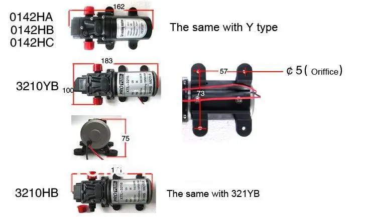 0142YB-12-60 винт переключения давления резьба подключения электрический мембранный насос 12 в 60 Вт микро DC самовсасывающий водяной насос, автомойка