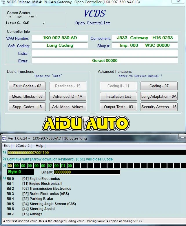 AIDUAUTO CAN портал 1K0 907 530 AD 1K0907530AD использовать Подходит для VW GOLF 5 JETTA MK5