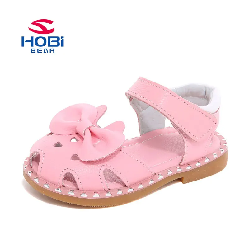 Girls Princess Sandals Summer Shoes Bow Tie Pink White Soft Material