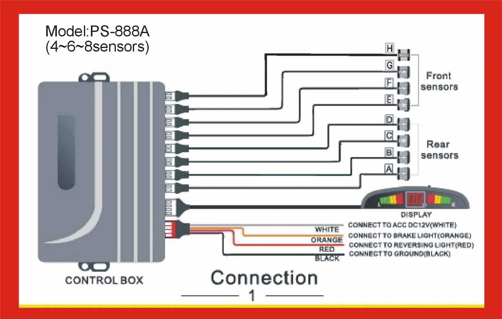 4 Датчик парковки Светодиодный дисплей PS-888-A