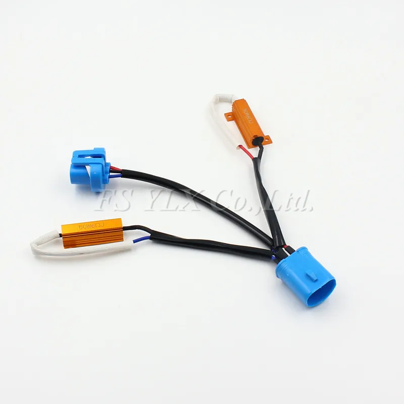FSYLX 2 шт. 9007/9004 50 Вт 6ohm Canbus Декодер canceller led HID ксенон, противотуманная фара лампа с обманкой нагрузки проводка резистора жгут
