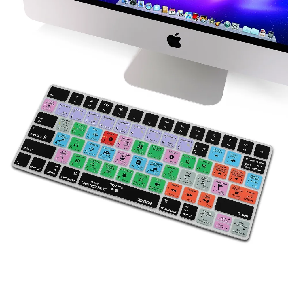 Функциональная силиконовая клавиатура XSKN Logic Pro X 10 для клавиатуры Apple Magic MLA22LL/A