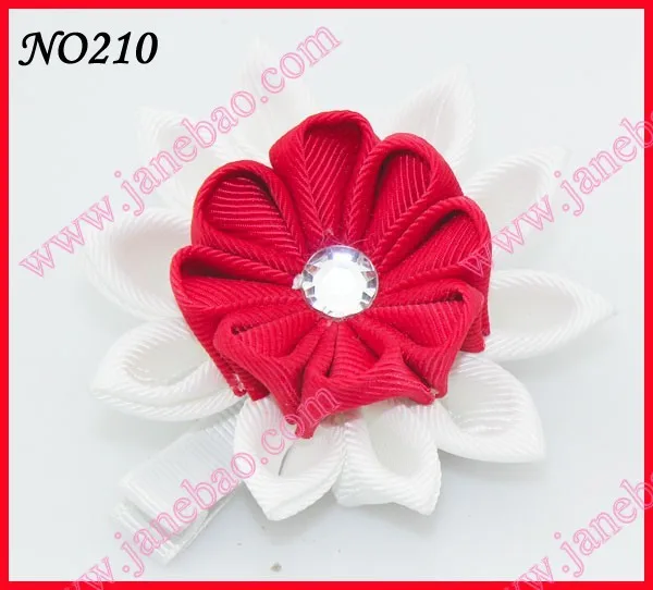 Новые 280 шт. " два слоя Kanzashi цветок заколки моды девушка Bow заколки