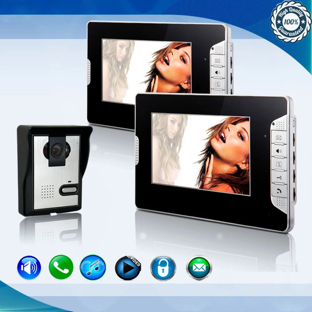 High Quality Professional Smart Home 7 inch Screen Touch Video Intercom Phone,One to Two Video Doorphone Kit Configuration D73b